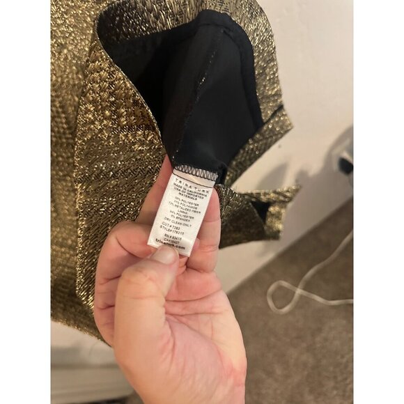 Trina Turk Gold Mackie Metallic Cocktail Dress - Picture 9 of 10